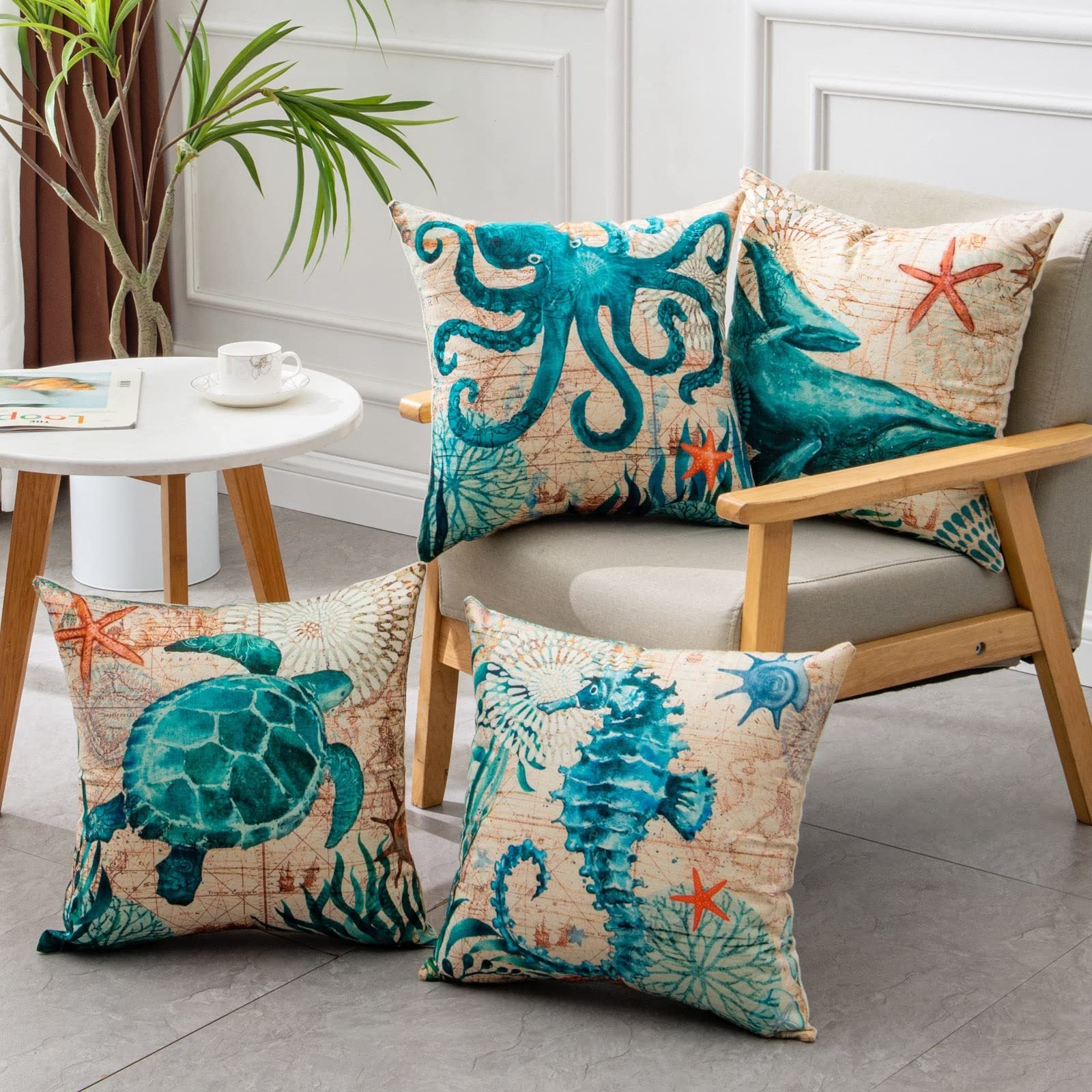 Cushion Covers Sea Turtle Printed: Ocean Calm at Home