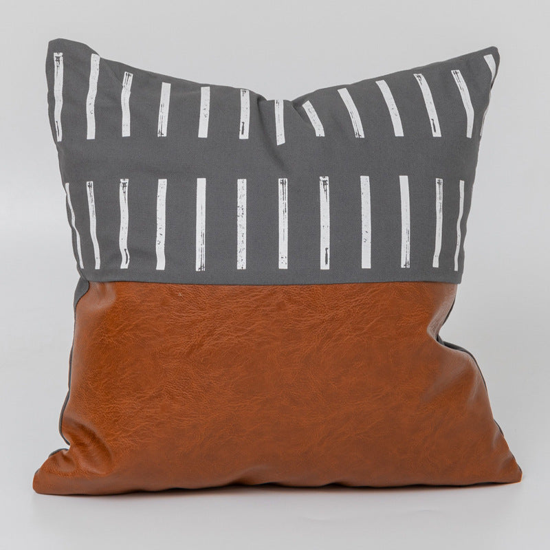 Light Luxury Bohemian Leather & Cotton Sofa Cushion: Comfort With Character