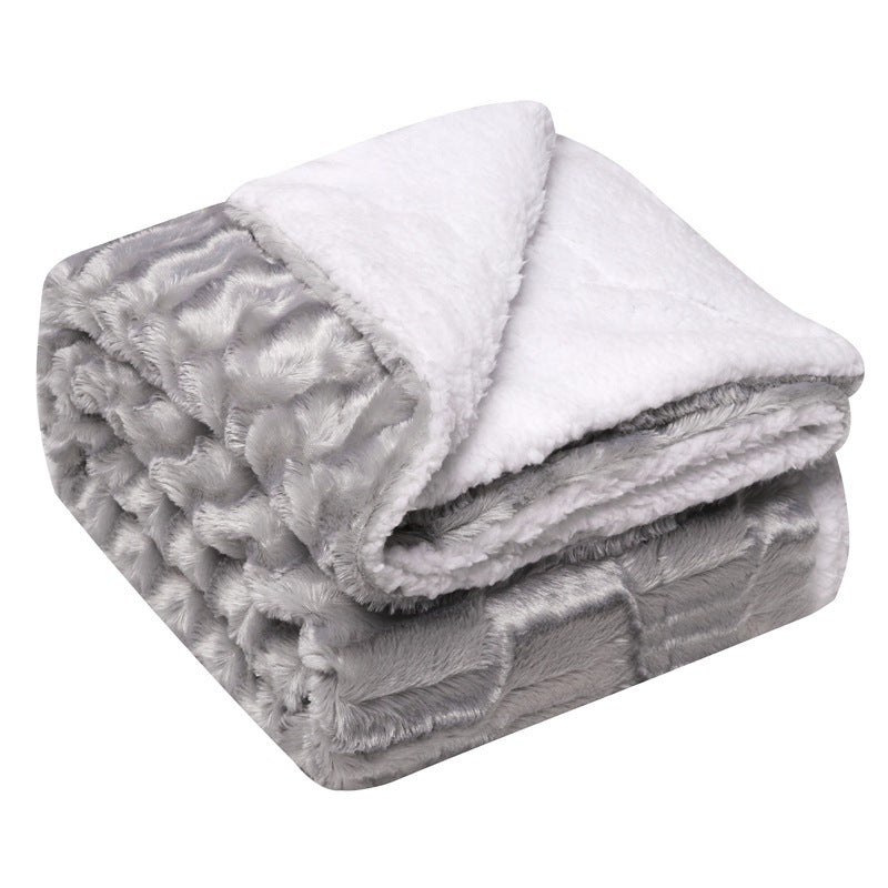 Thickened Flannel & Lamb Wool Composite Double Blanket: Warmth You Can Feel