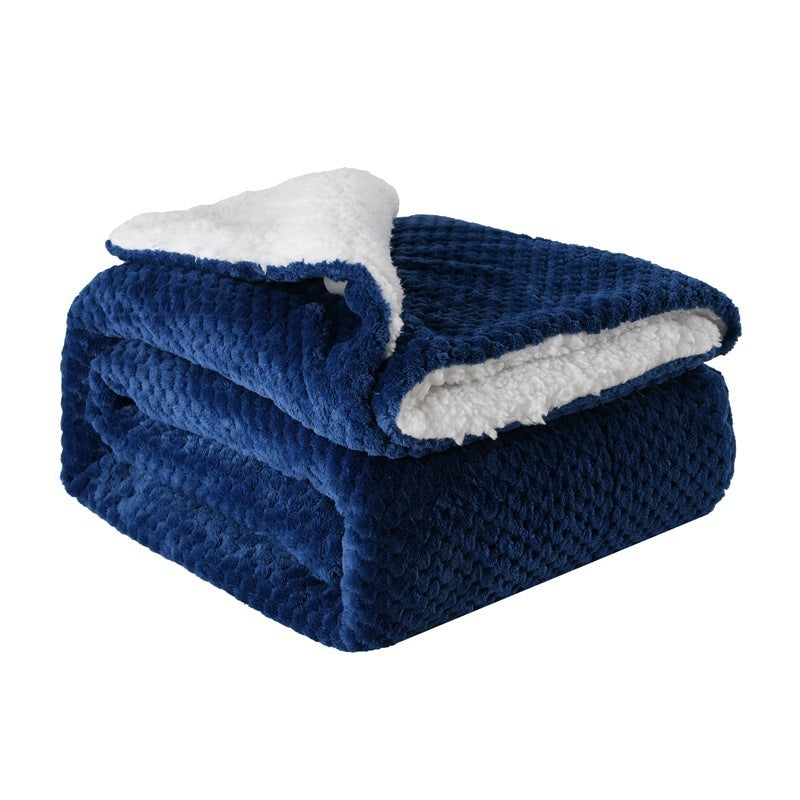 Thickened Flannel & Lamb Wool Composite Double Blanket: Warmth You Can Feel