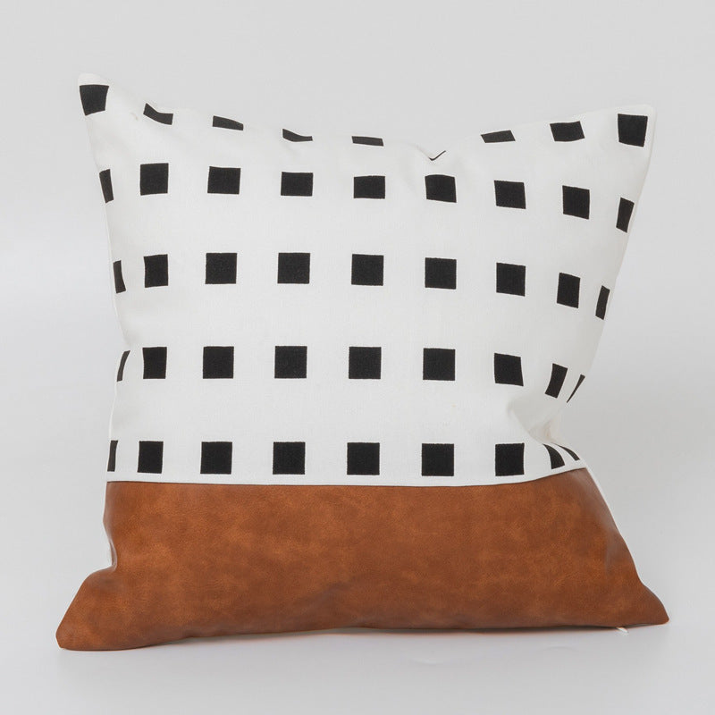 Light Luxury Bohemian Leather & Cotton Sofa Cushion: Comfort With Character