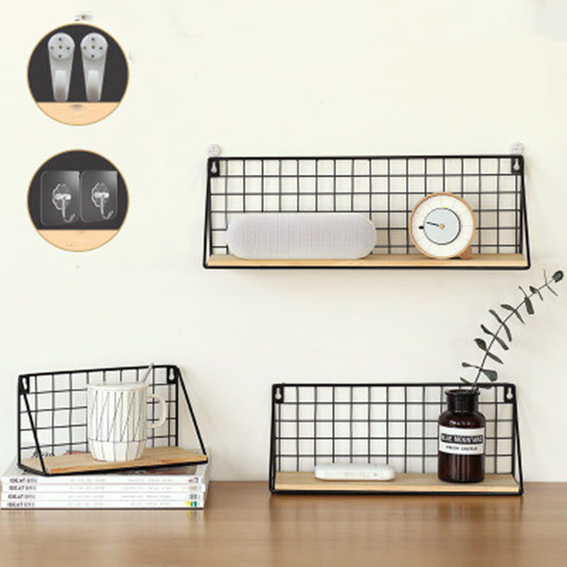 Japanese-Style Wrought Iron Wall Hanging Basket: Simplicity in Motion