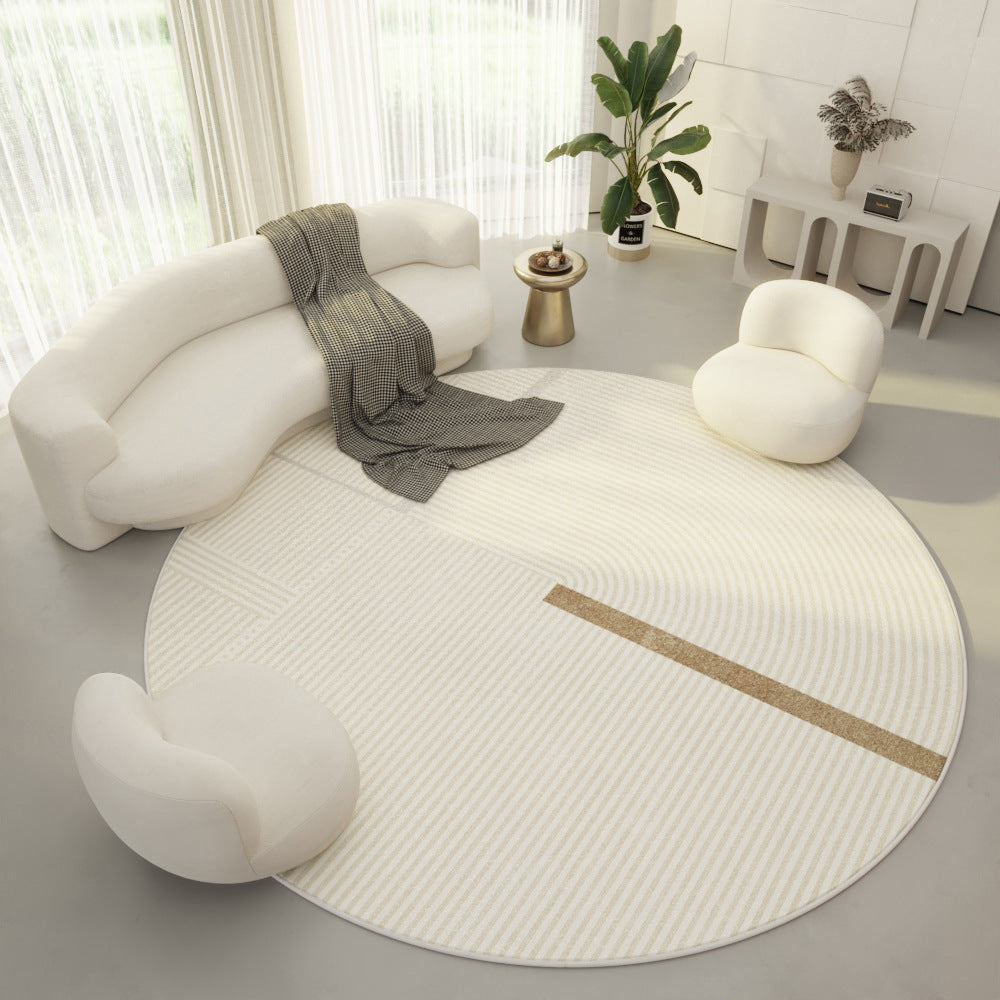 Round Velvet Living Room Carpet: Soft Simplicity for Modern Spaces