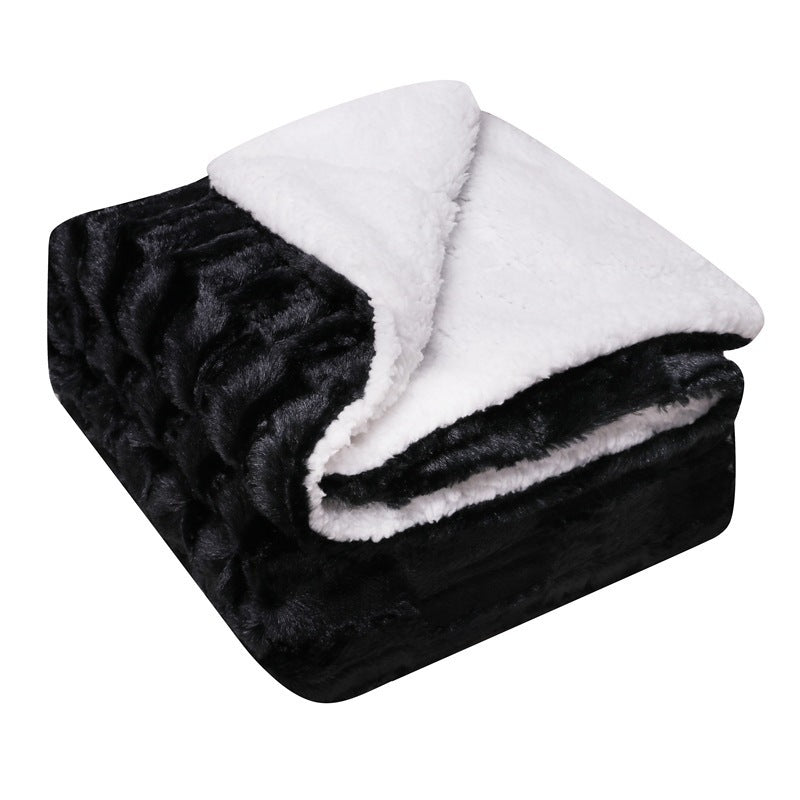 Thickened Flannel & Lamb Wool Composite Double Blanket: Warmth You Can Feel
