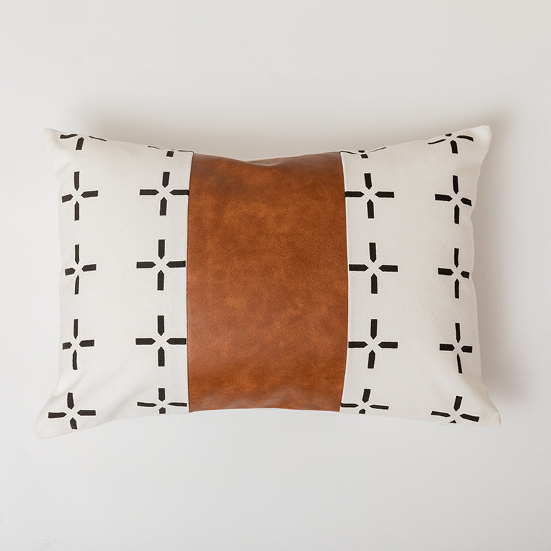 Light Luxury Bohemian Leather & Cotton Sofa Cushion: Comfort With Character