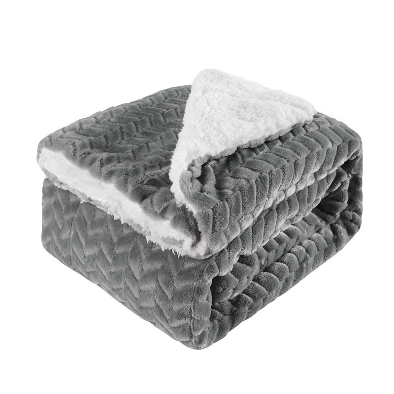 Thickened Flannel & Lamb Wool Composite Double Blanket: Warmth You Can Feel