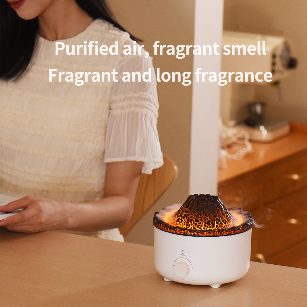 Small Simulated Flame Volcano Humidifier