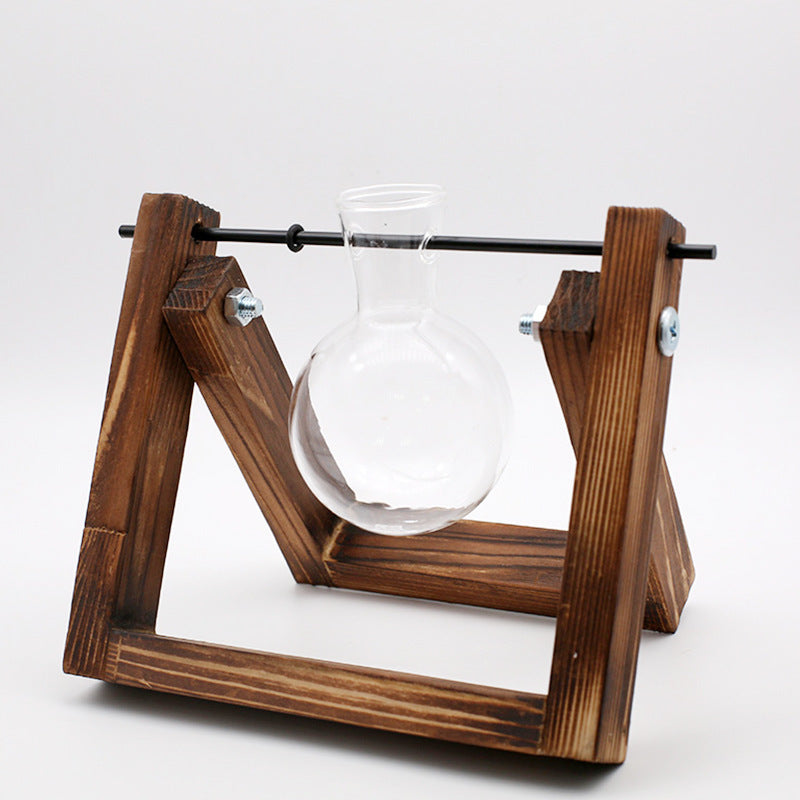 Swing Wooden Stand Hydroponic Plant: Greenery with a Gentle Motion