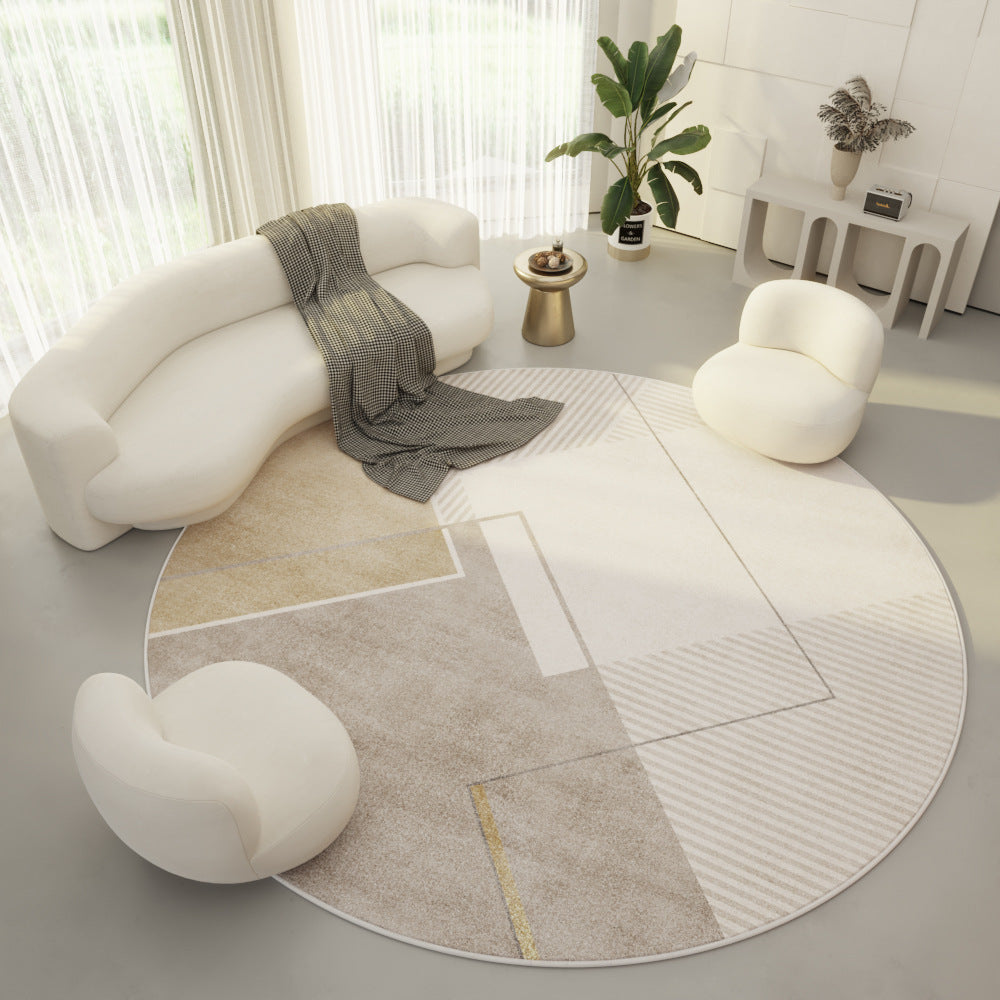 Round Velvet Living Room Carpet: Soft Simplicity for Modern Spaces