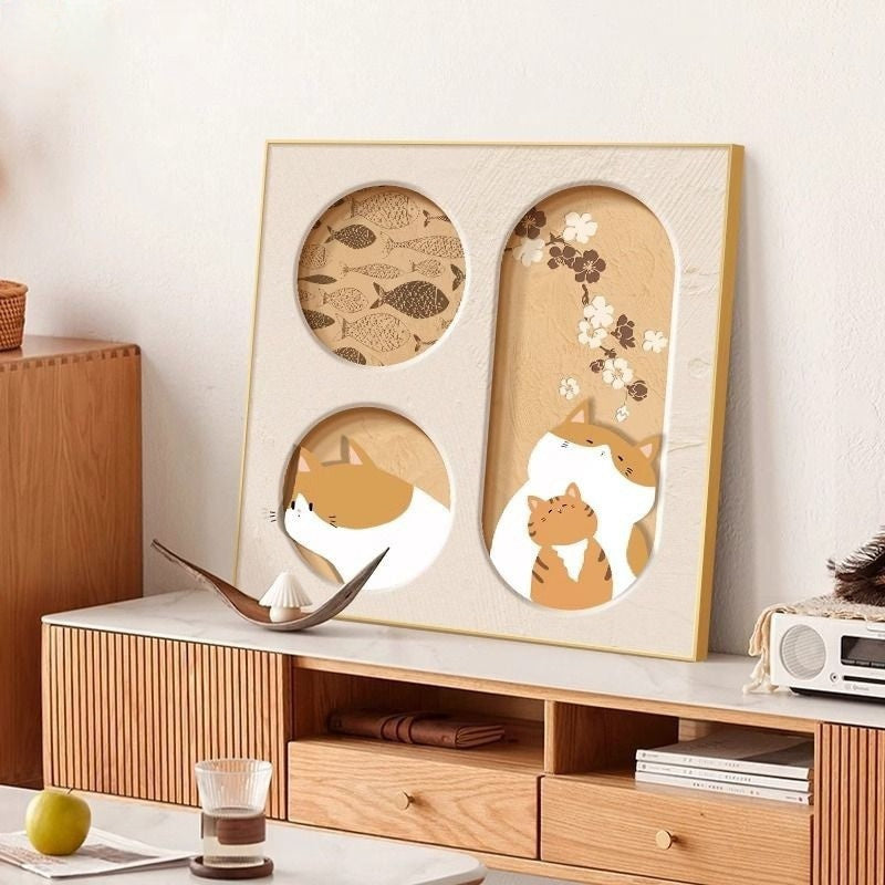 Cat Decorative Painting: Whimsy Meets Elegance