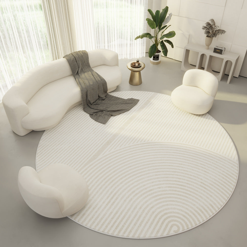 Round Velvet Living Room Carpet: Soft Simplicity for Modern Spaces
