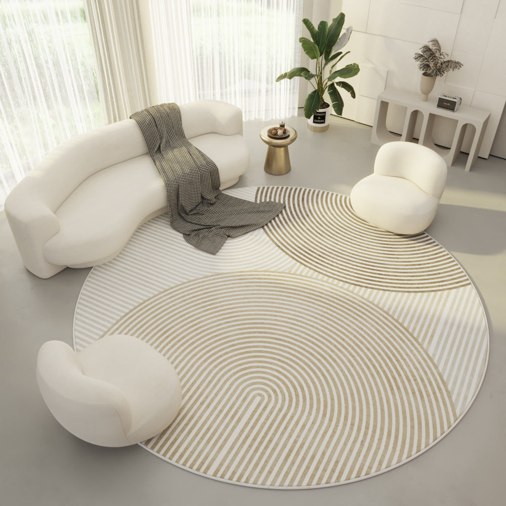 Round Velvet Living Room Carpet: Soft Simplicity for Modern Spaces