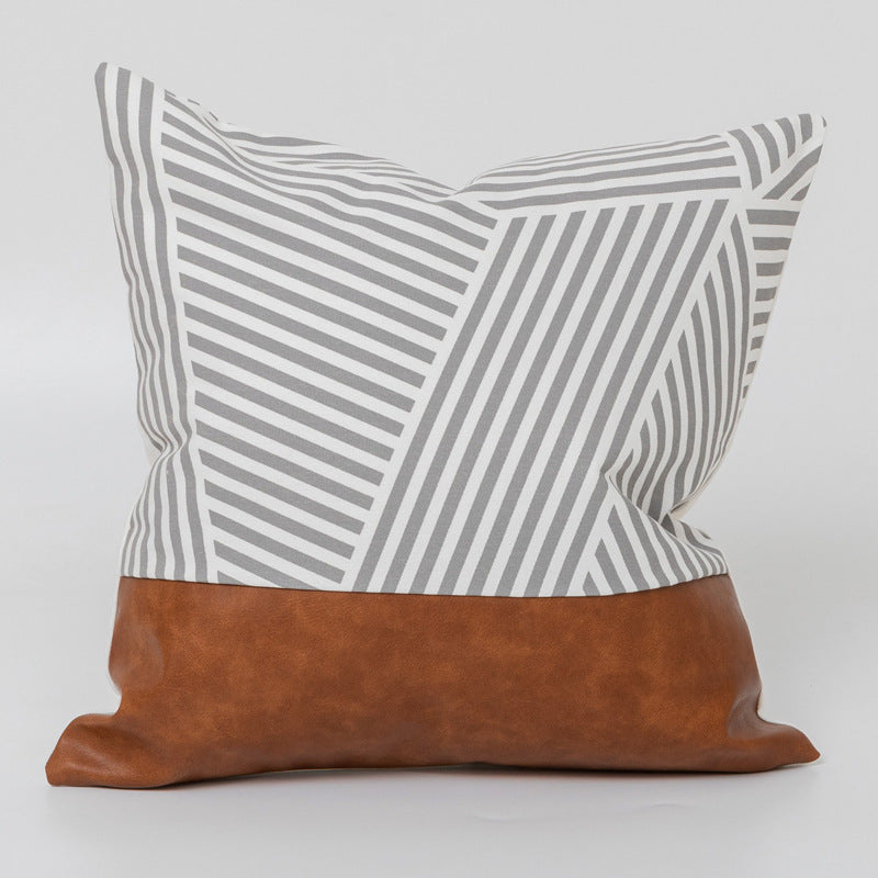 Light Luxury Bohemian Leather & Cotton Sofa Cushion: Comfort With Character