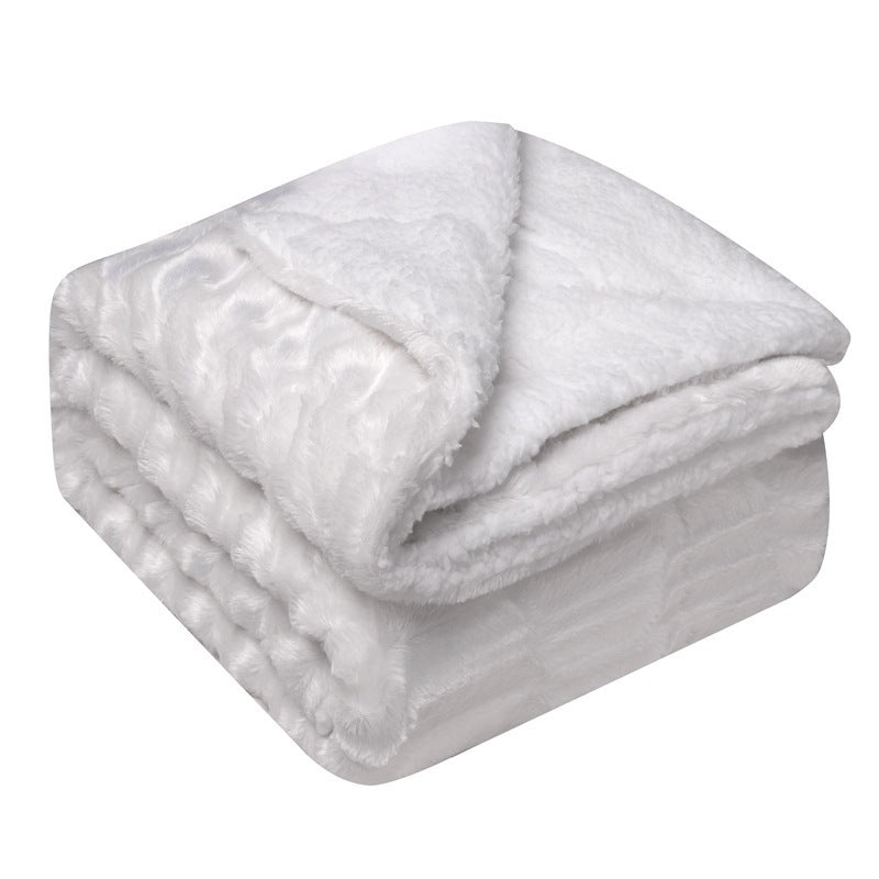 Thickened Flannel & Lamb Wool Composite Double Blanket: Warmth You Can Feel