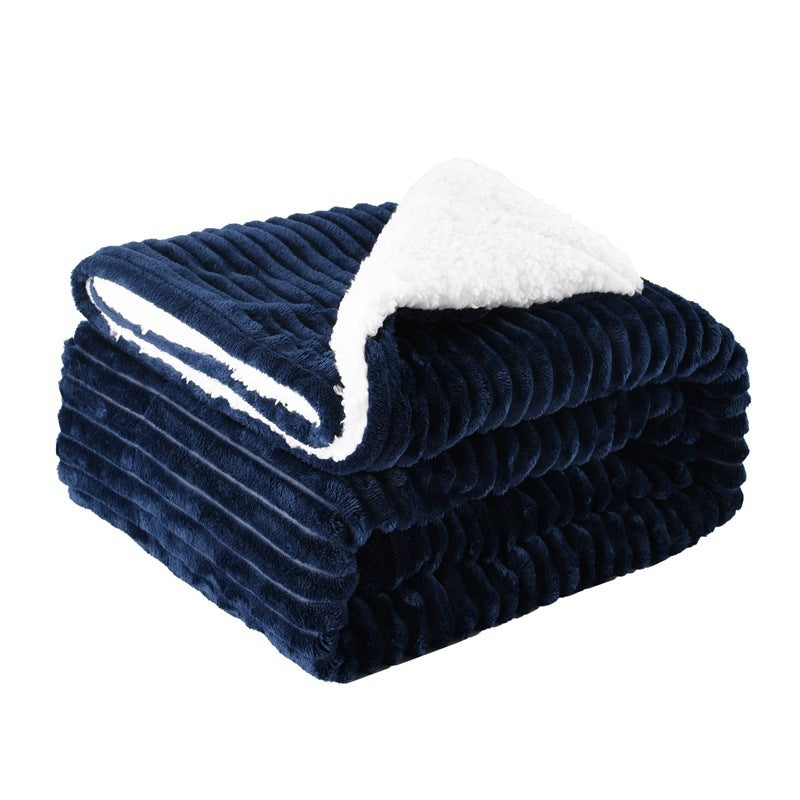 Thickened Flannel & Lamb Wool Composite Double Blanket: Warmth You Can Feel