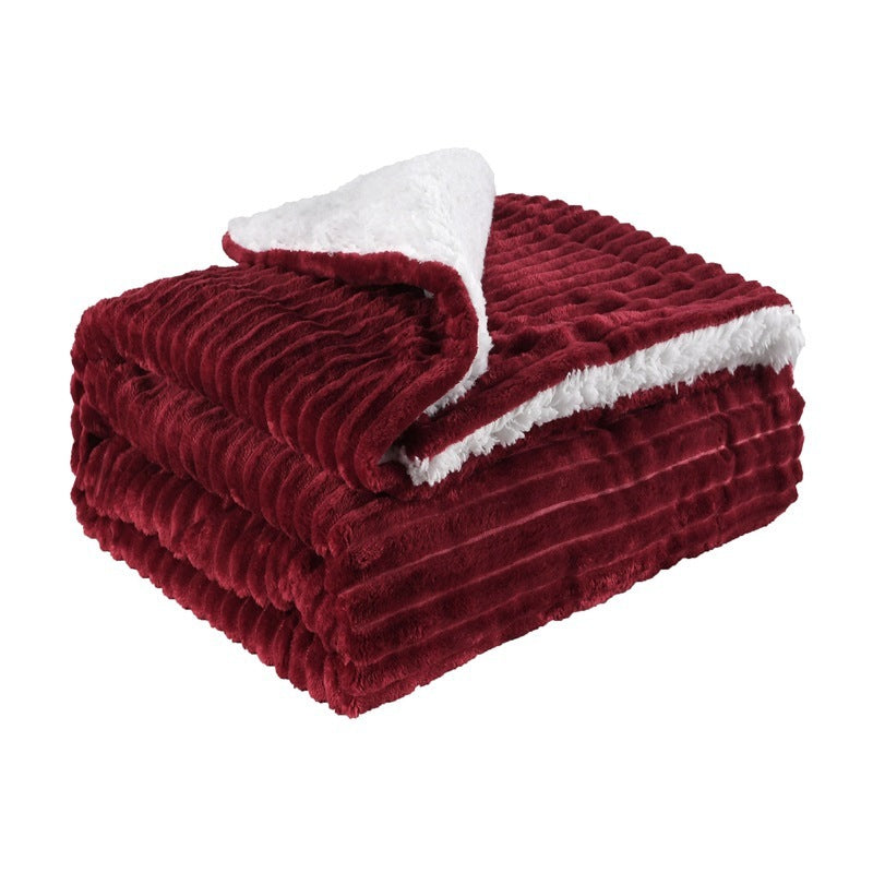 Thickened Flannel & Lamb Wool Composite Double Blanket: Warmth You Can Feel