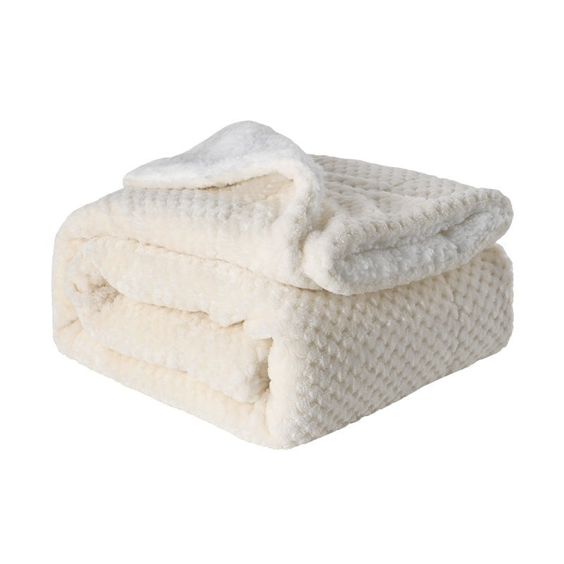 Thickened Flannel & Lamb Wool Composite Double Blanket: Warmth You Can Feel