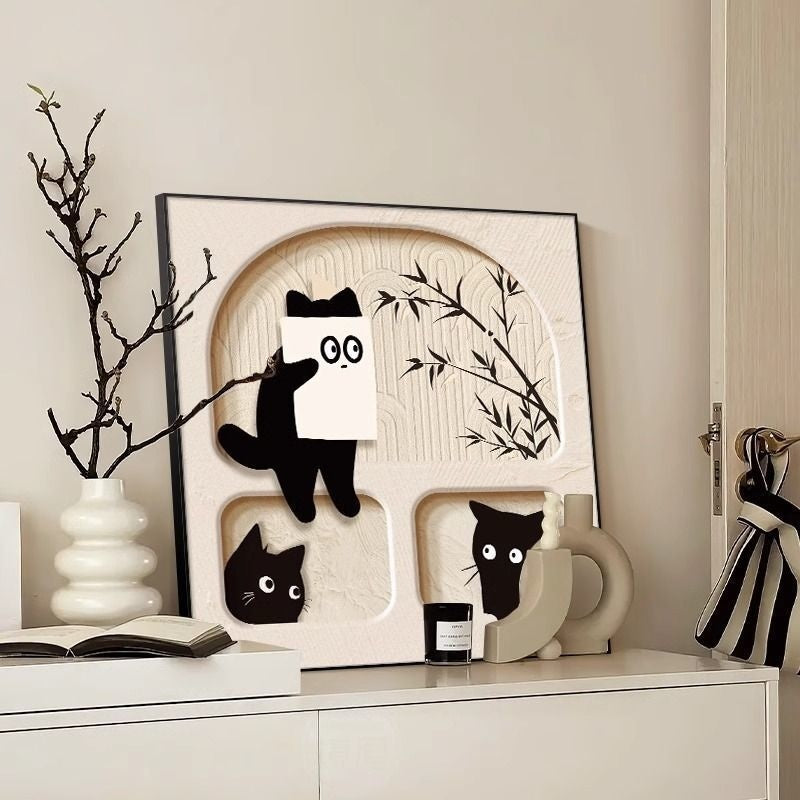 Cat Decorative Painting: Whimsy Meets Elegance
