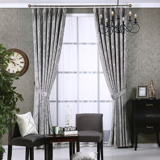 Living Room Chenille Blackout Curtains