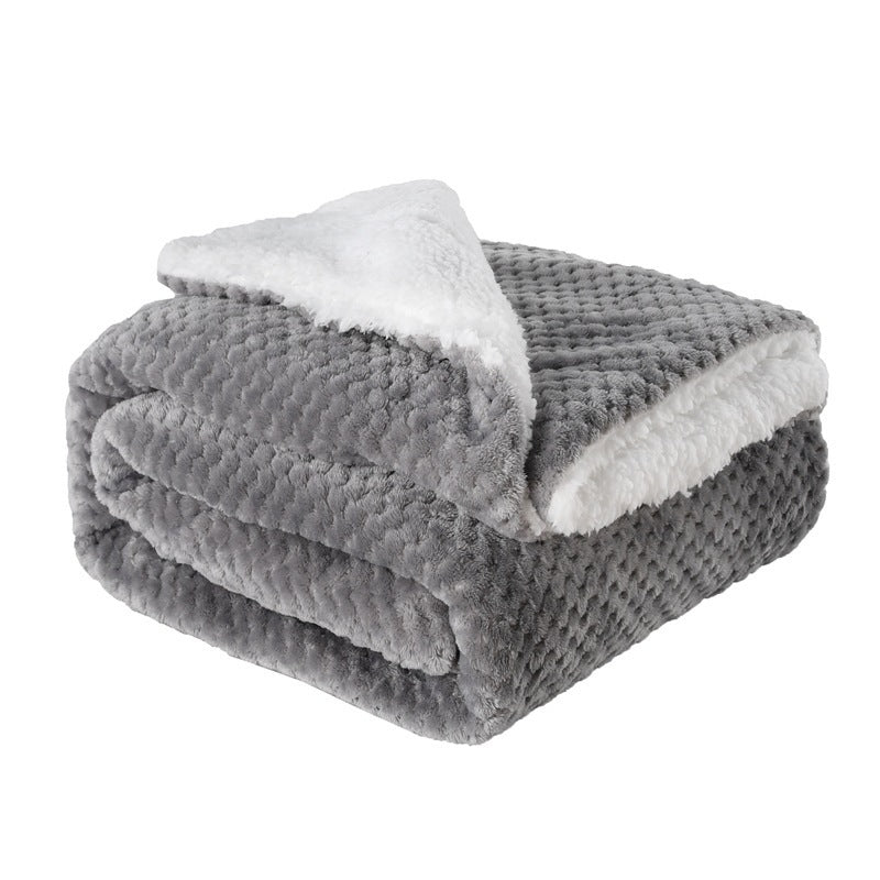 Thickened Flannel & Lamb Wool Composite Double Blanket: Warmth You Can Feel