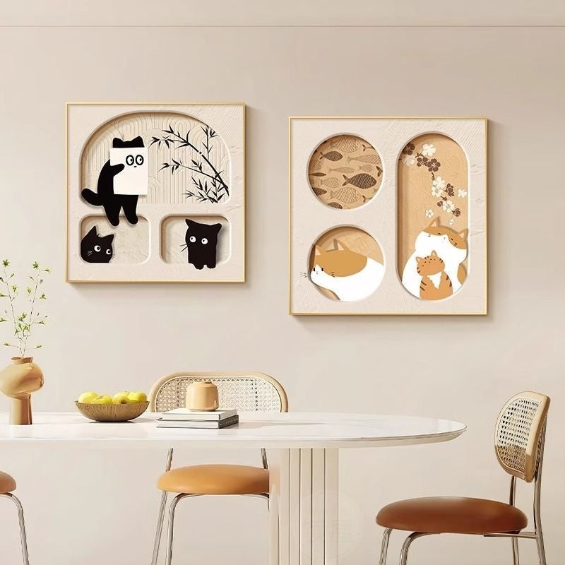 Cat Decorative Painting: Whimsy Meets Elegance